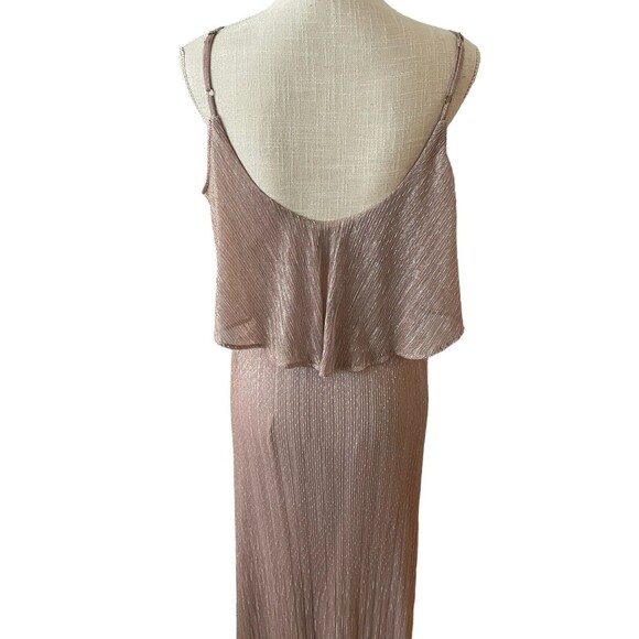 Show Me Your MuMu Caitlyn Ruffle Maxi Dress Magic Mauve Glitter Woman Size XS - Picture 5 of 8